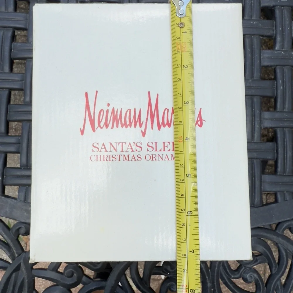 Vtg 1991 Neiman Marcus Dept 56 Santa Sleigh Reindeer‎ Christmas Ornament Rare